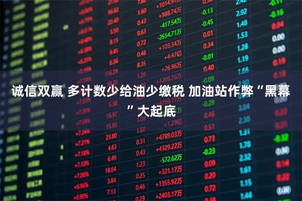 诚信双赢 多计数少给油少缴税 加油站作弊“黑幕”大起底