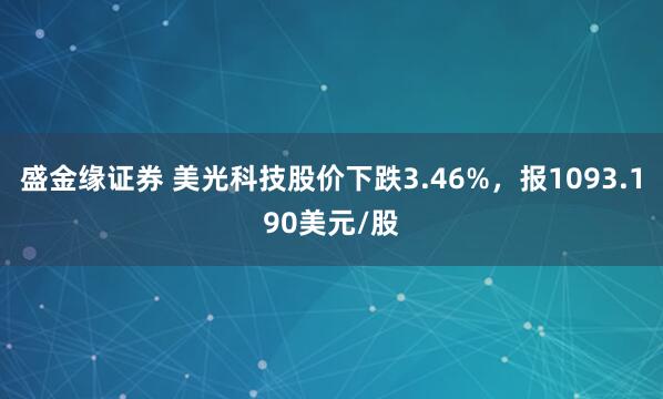 盛金缘证券 美光科技股价下跌3.46%，报1093.190美元/股